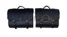 For Royal Enfield Classic 650 Genuine Leather Pannier Saddle Bags and Mounting - SPAREZO